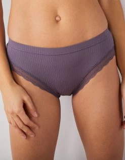 Culotte Forme Midi Maille Côtelée Et Dentelle - Lot De 2 13 Culotte Forme Midi Maille Côtelée Et Dentelle - Lot De 2 -Boutique De Lingerie De Mode 707841 C00 zoomx vue6