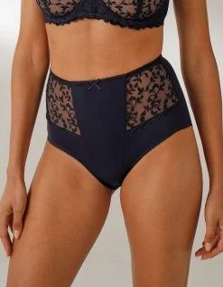 Culotte Taille Haute Microfibre Et Tulle Brodé Stretch Batlow - Lot De 2